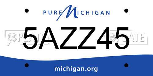 5AZZ45 Michigan License Plate
