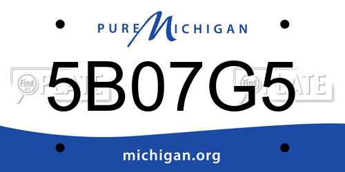 5B07G5 Michigan License Plate