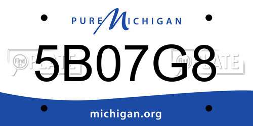5B07G8 Michigan License Plate