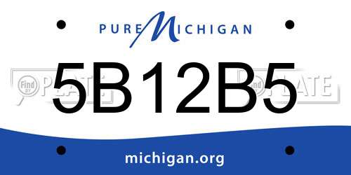 5B12B5 Michigan License Plate