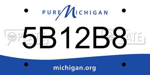 5B12B8 Michigan License Plate