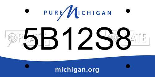5B12S8 Michigan License Plate