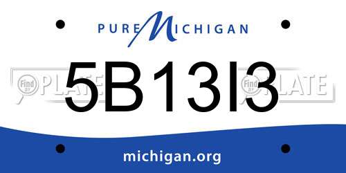 5B13I3 Michigan License Plate