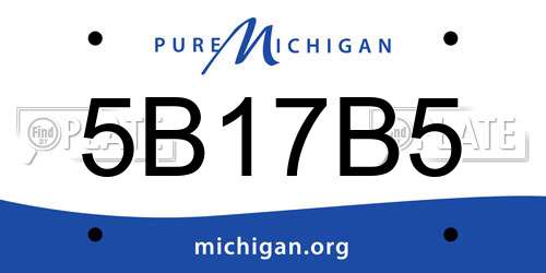 5B17B5 Michigan License Plate