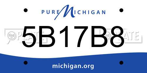 5B17B8 Michigan License Plate