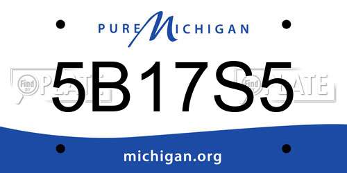 5B17S5 Michigan License Plate