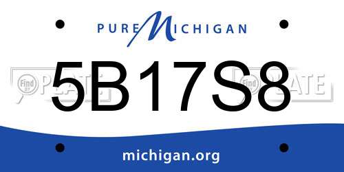 5B17S8 Michigan License Plate