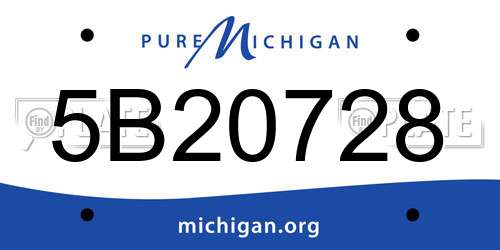 5B20728 Michigan License Plate