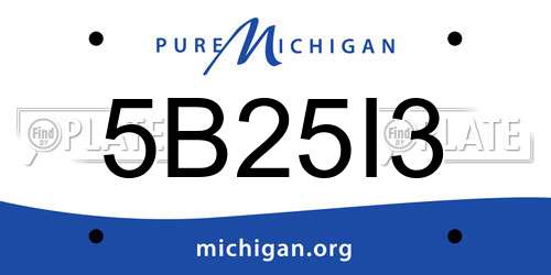 5B25I3 Michigan License Plate