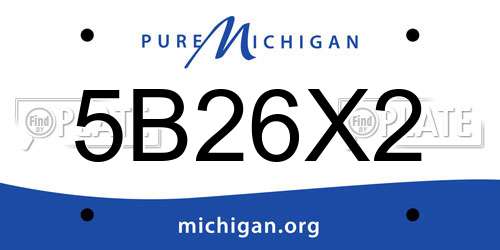 5B26X2 Michigan License Plate