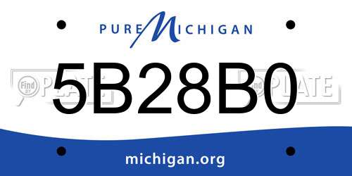5B28B0 Michigan License Plate