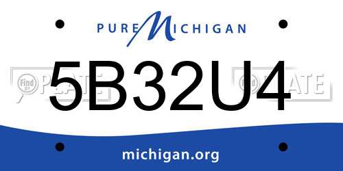 5B32U4 Michigan License Plate