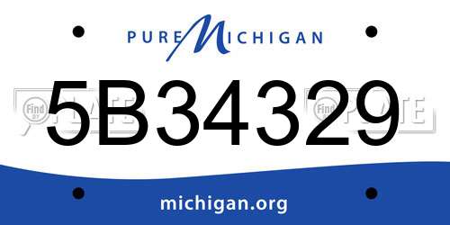 5B34329 Michigan License Plate