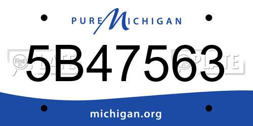 5B47563 Michigan License Plate