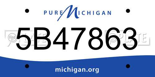 5B47863 Michigan License Plate