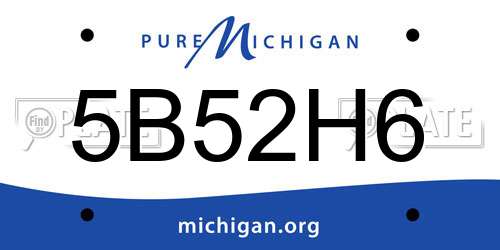 5B52H6 Michigan License Plate