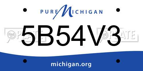 5B54V3 Michigan License Plate