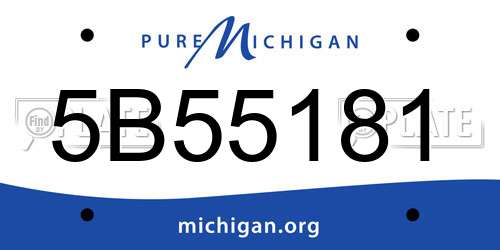 5B55181 Michigan License Plate