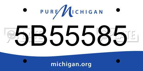 5B55585 Michigan License Plate