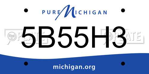 5B55H3 Michigan License Plate