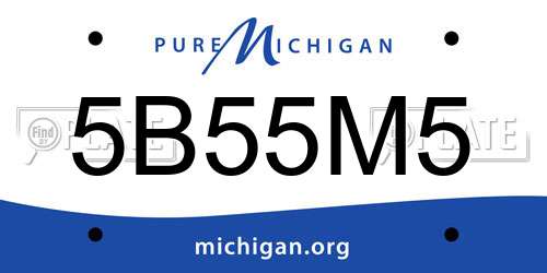 5B55M5 Michigan License Plate