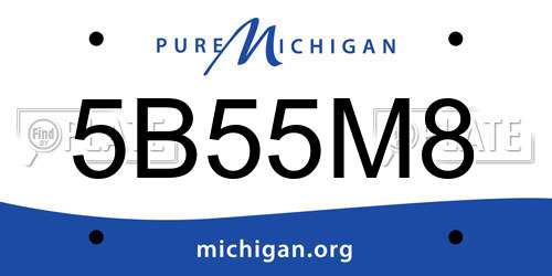 5B55M8 Michigan License Plate