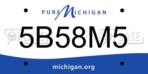 5B58M5 Michigan License Plate