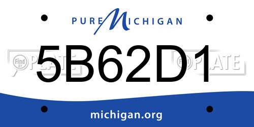5B62D1 Michigan License Plate