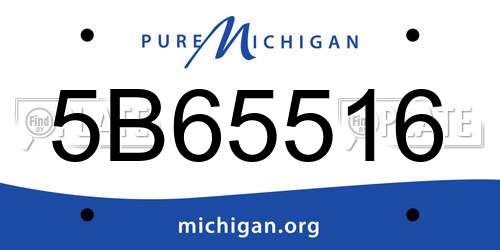 5B65516 Michigan License Plate