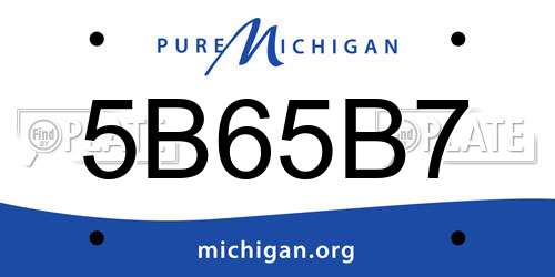 5B65B7 Michigan License Plate