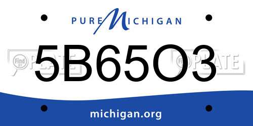 5B65O3 Michigan License Plate