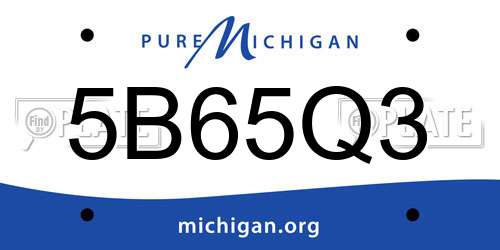 5B65Q3 Michigan License Plate