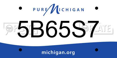 5B65S7 Michigan License Plate
