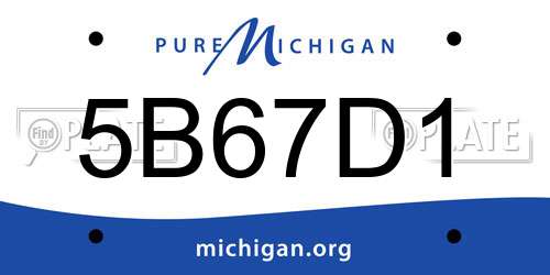 5B67D1 Michigan License Plate