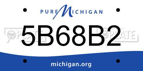 5B68B2 Michigan License Plate