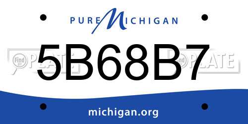 5B68B7 Michigan License Plate