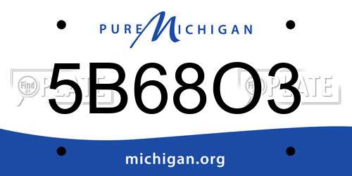 5B68O3 Michigan License Plate