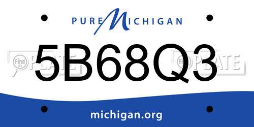5B68Q3 Michigan License Plate