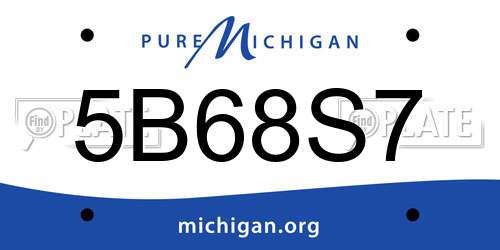 5B68S7 Michigan License Plate