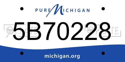 5B70228 Michigan License Plate