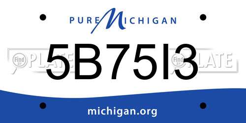 5B75I3 Michigan License Plate