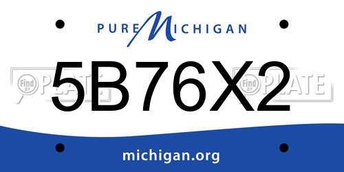 5B76X2 Michigan License Plate