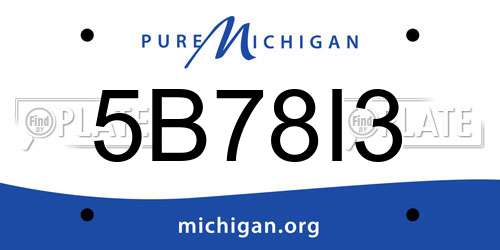5B78I3 Michigan License Plate
