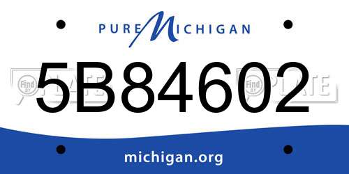 5B84602 Michigan License Plate