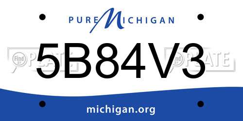 5B84V3 Michigan License Plate