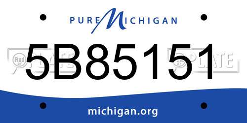 5B85151 Michigan License Plate