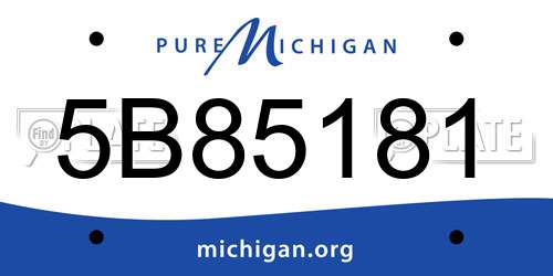 5B85181 Michigan License Plate