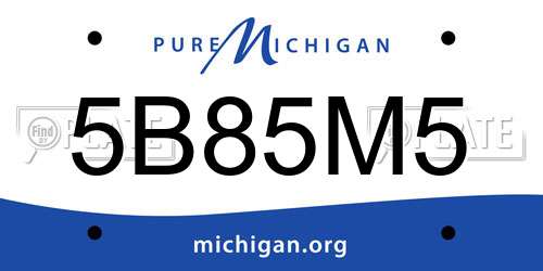 5B85M5 Michigan License Plate