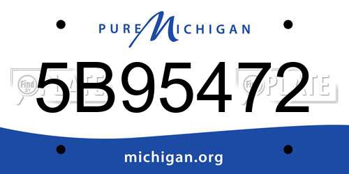 5B95472 Michigan License Plate