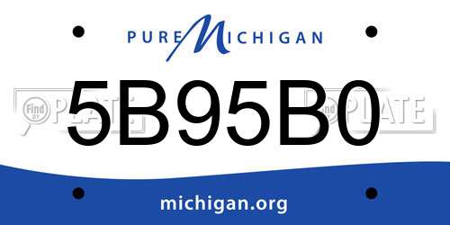 5B95B0 Michigan License Plate